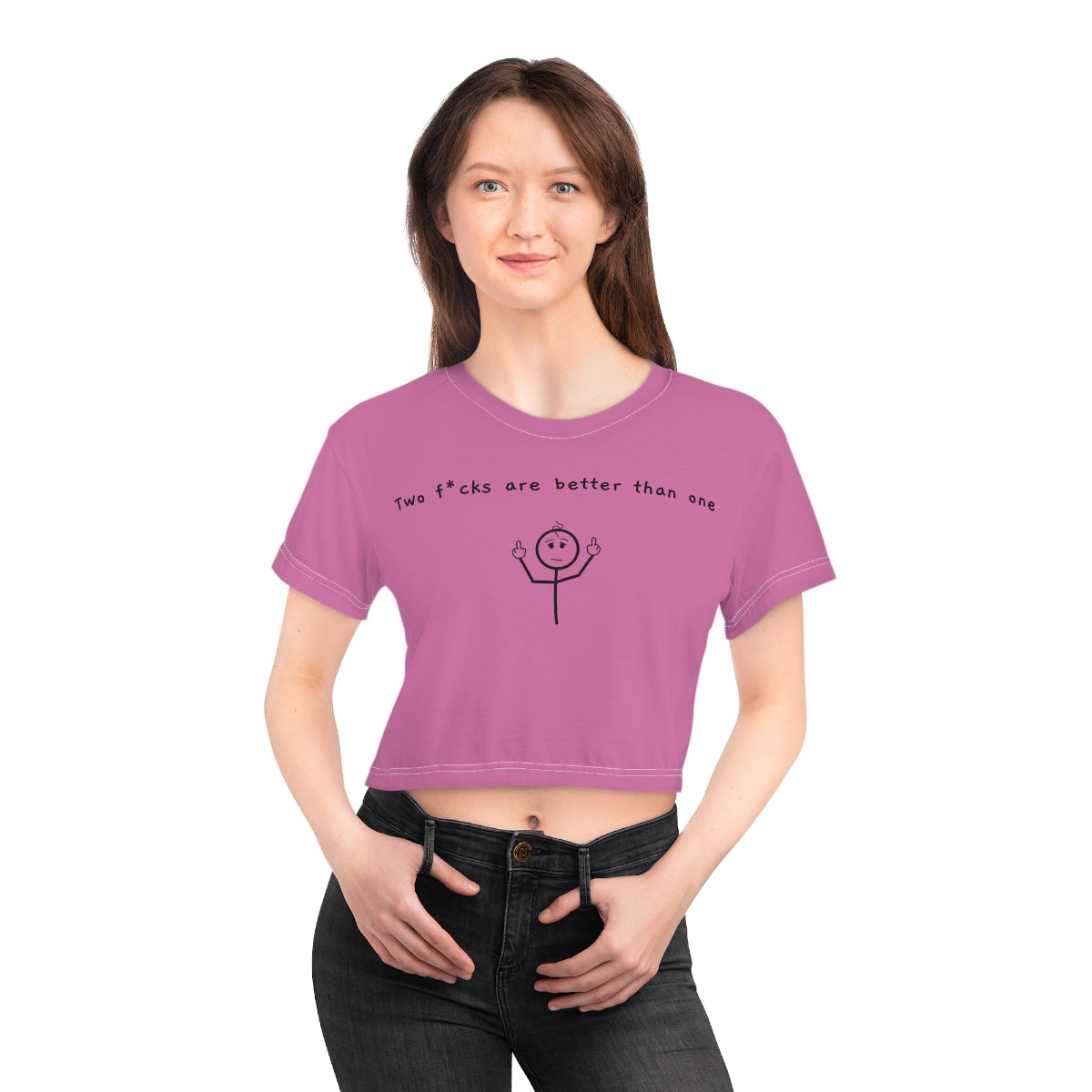 Two-F*cks-Crop-Pink-Front-Figure