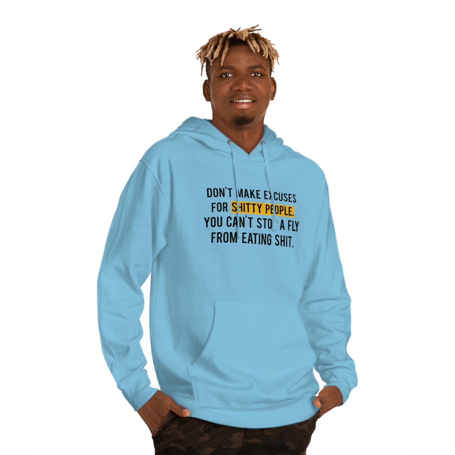 Excuses-Hoodie-Blue-Front-Figure2