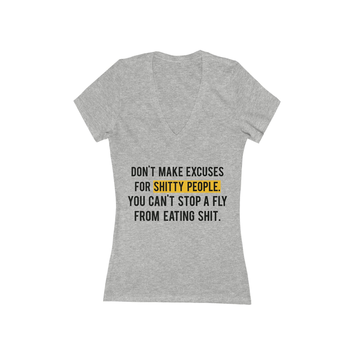 Excuses-V-Neck-Grey-Front