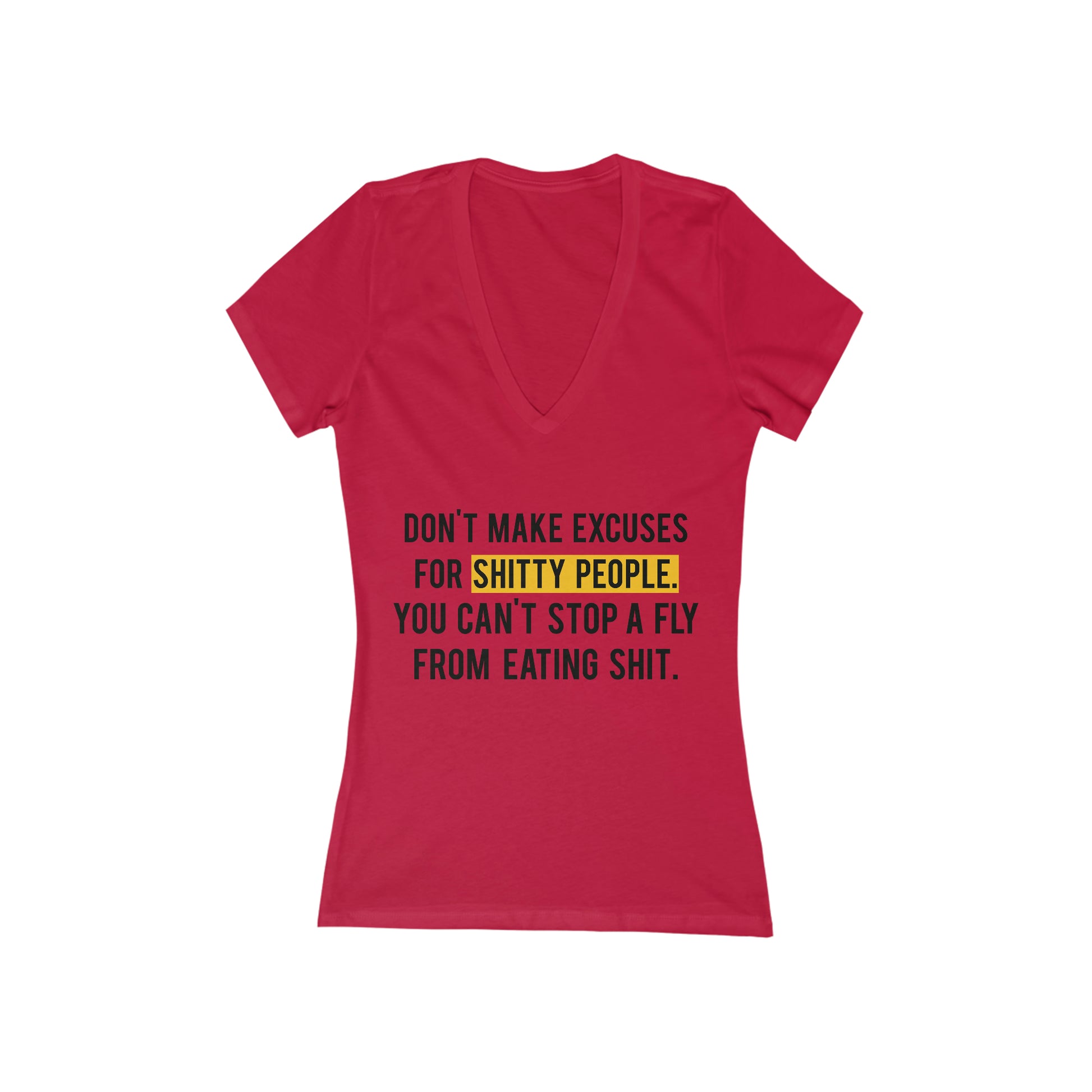 Excuses-V-Neck-Red-Front