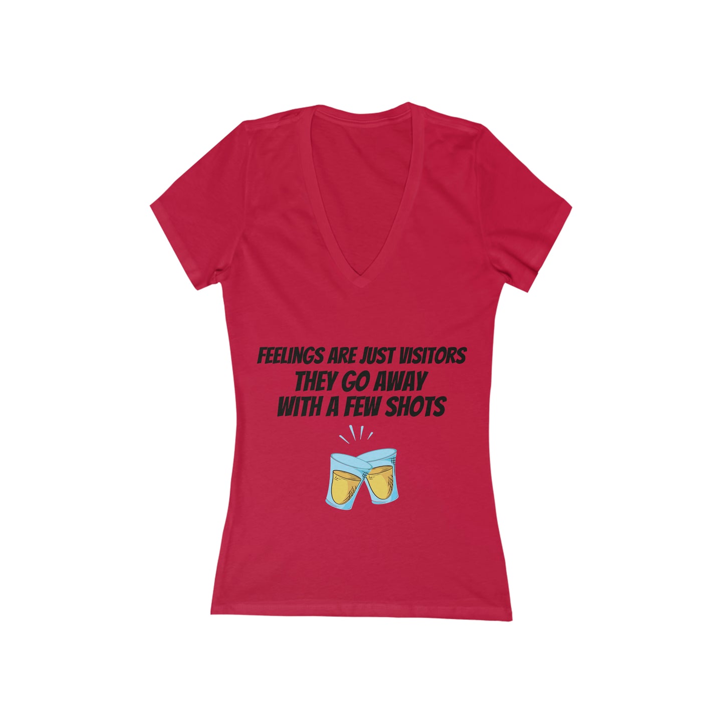 Feelings-V-Neck-Red-Front