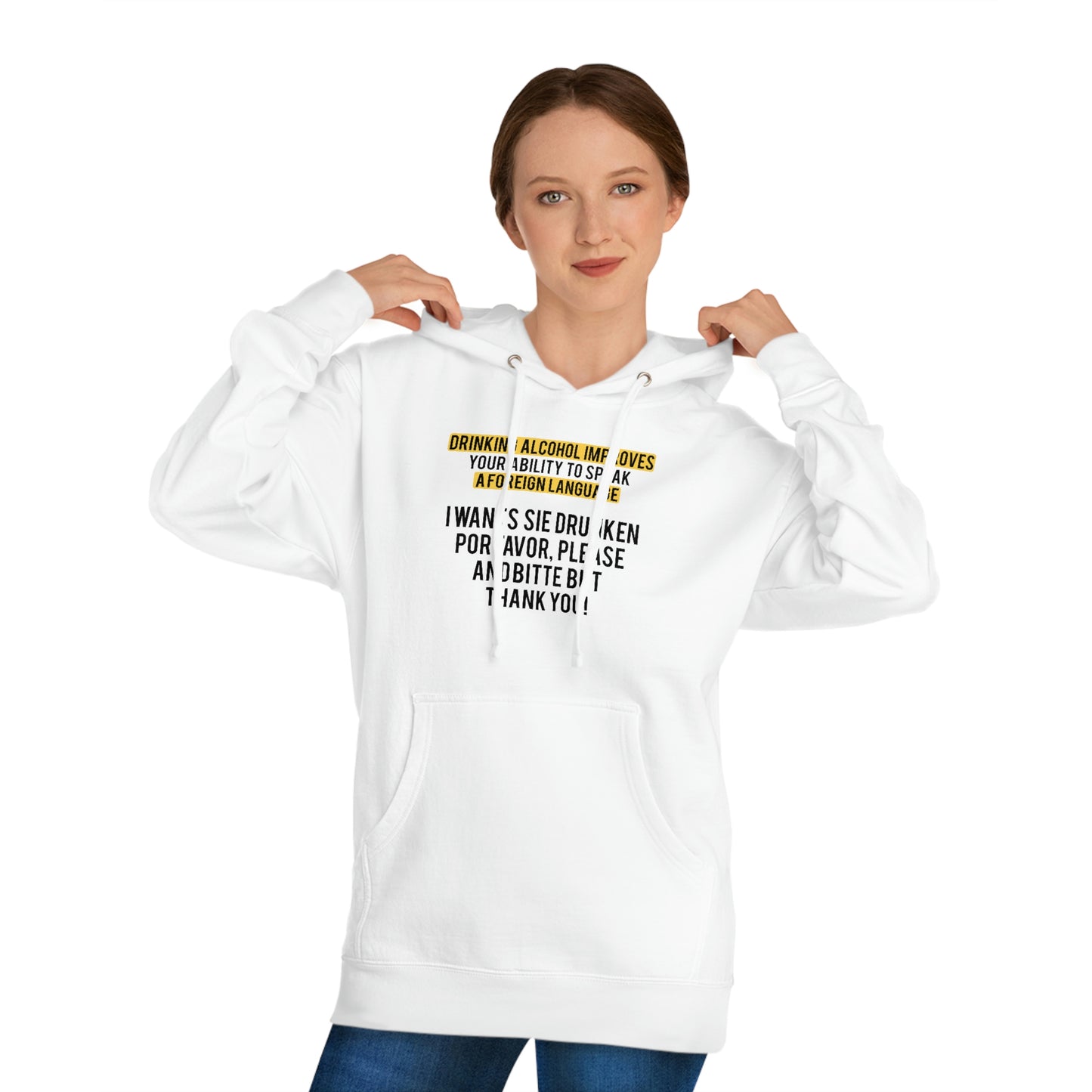 Language-Skills-Hoodie-White-Front-Figure1