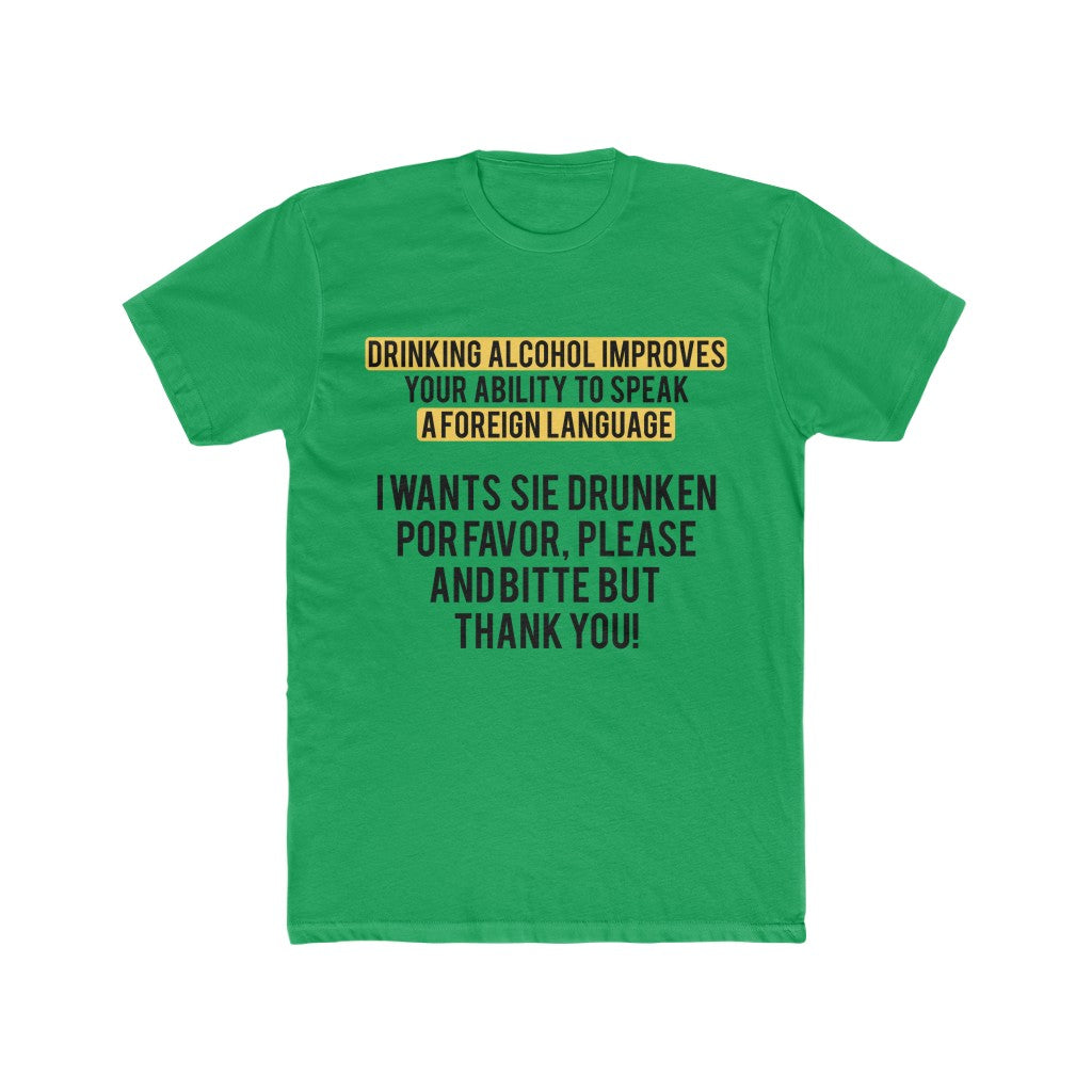 Language-Skills-T-Shirt-Green-Front