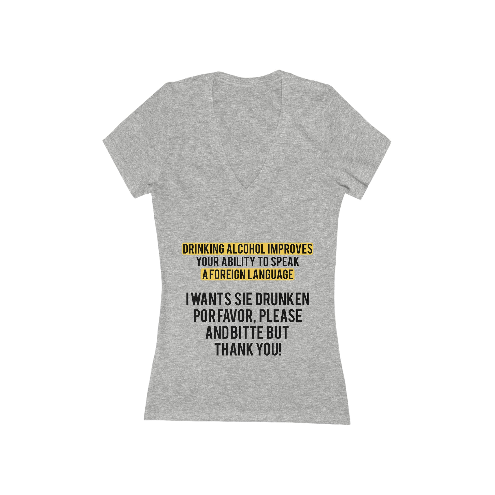 Language-Skills-V-Neck-Grey-Front