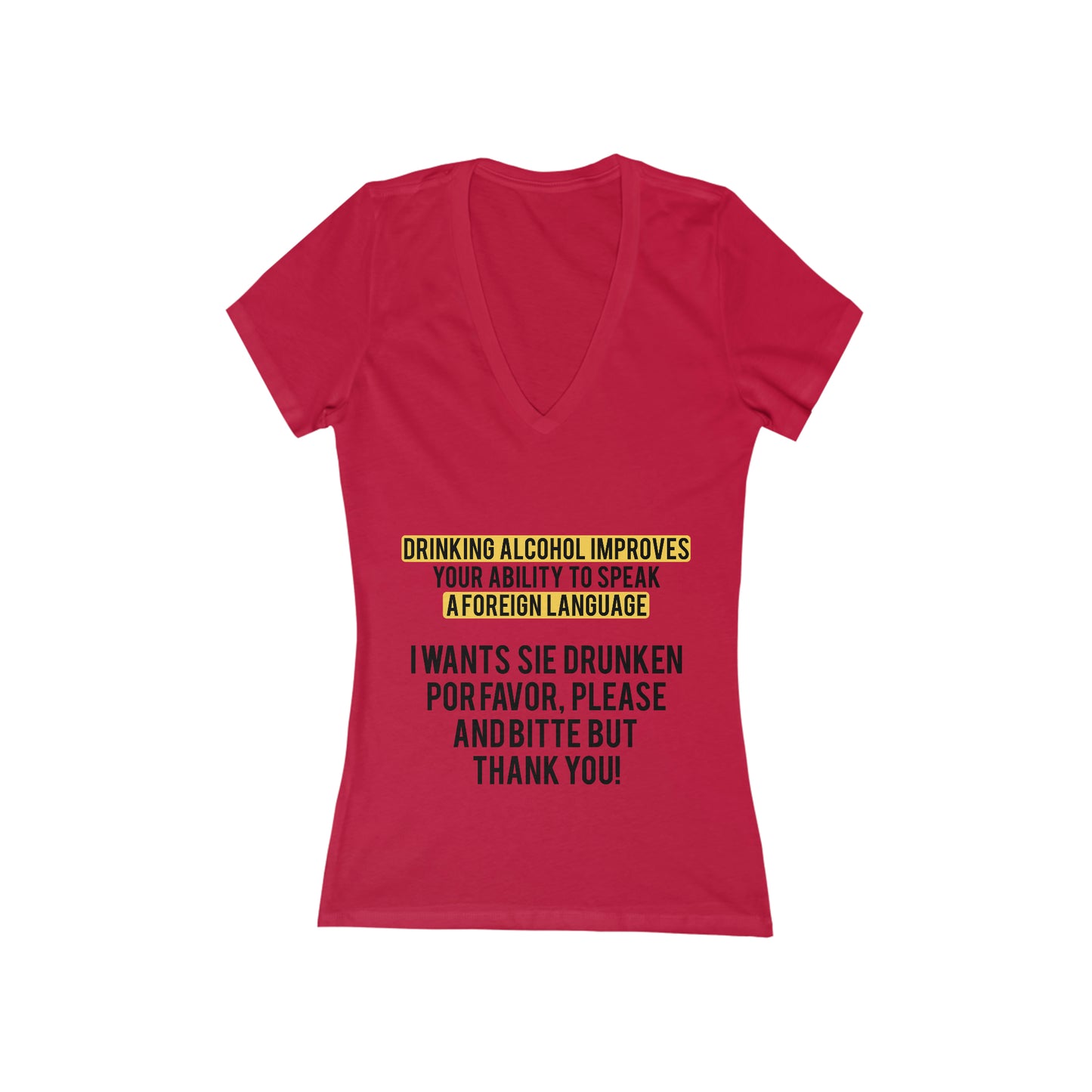 Language-Skills-V-Neck-Red-Front