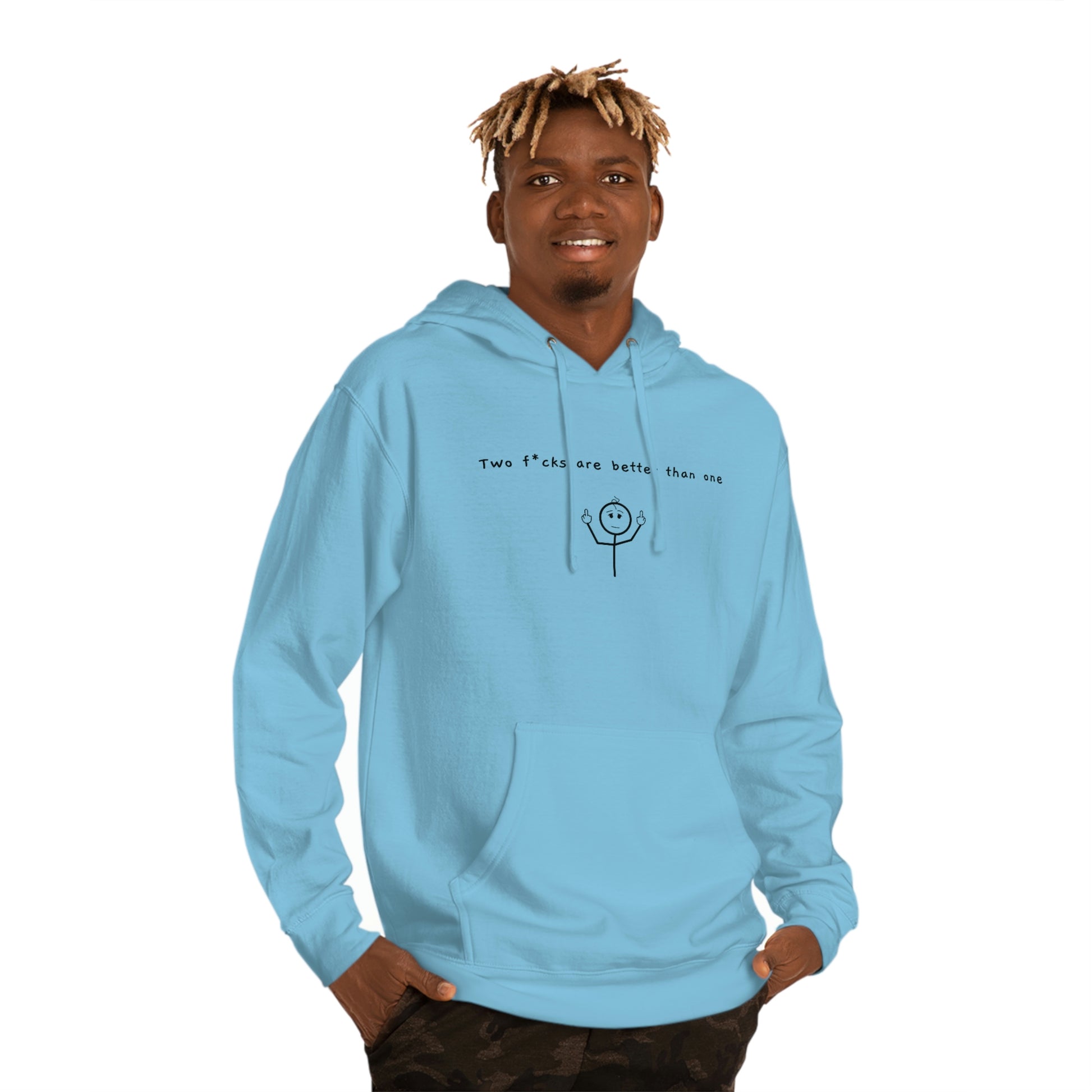 Two-F*cks-Hoodie-Blue-Front-Figure2