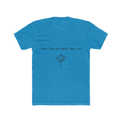 Two-F*cks-T-Shirt-Blue-Front