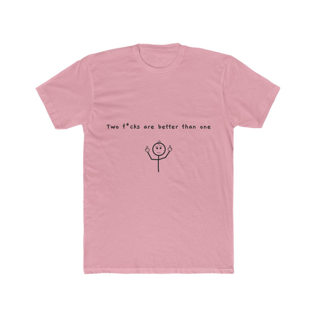 Two-F*cks-T-Shirt-Pink-Front