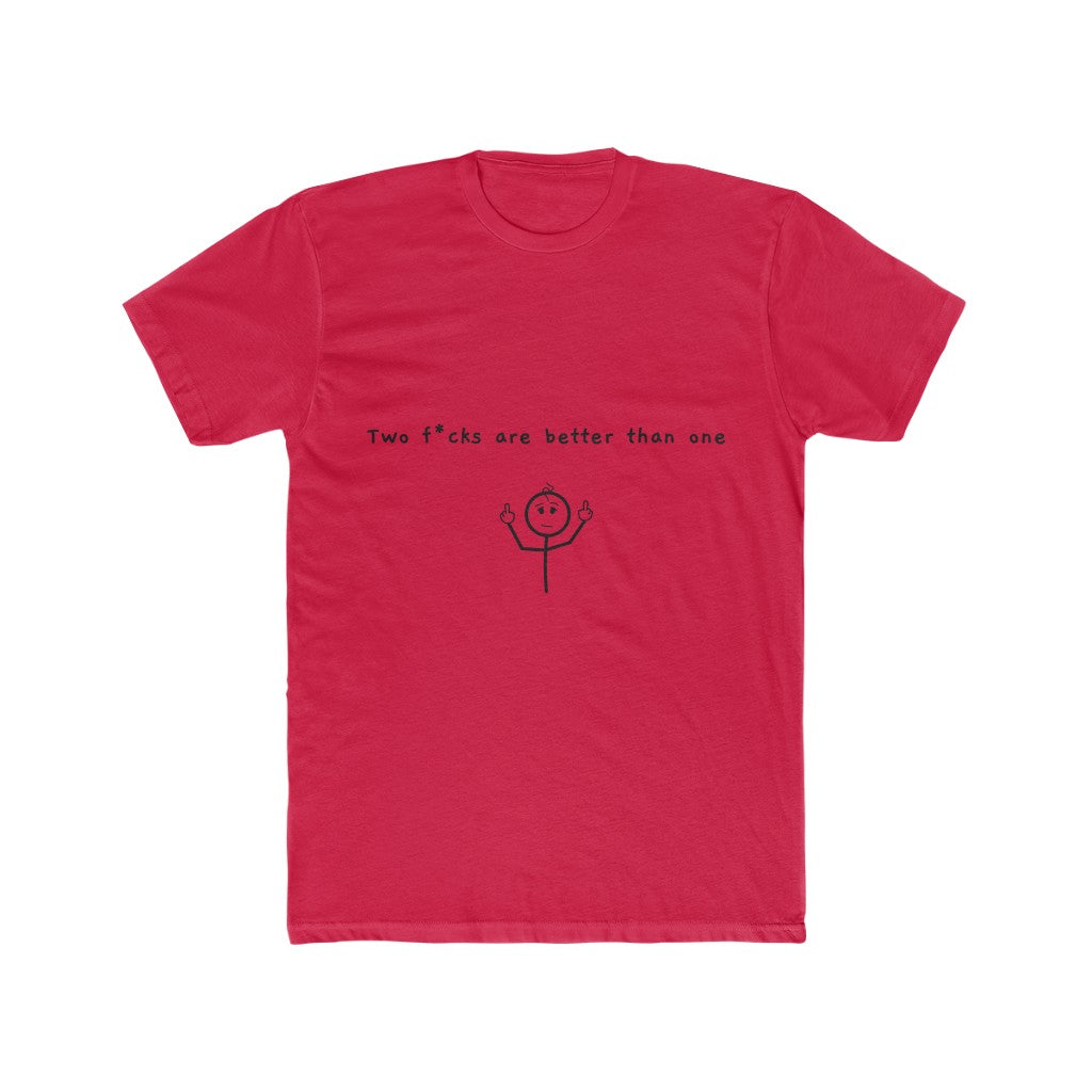 Two-F*cks-T-Shirt-Red-Front